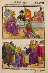 Sigismund erhebt Graf Adolph von Kleve zum Herzog auf dem Konzil von Konstanz, aus 
